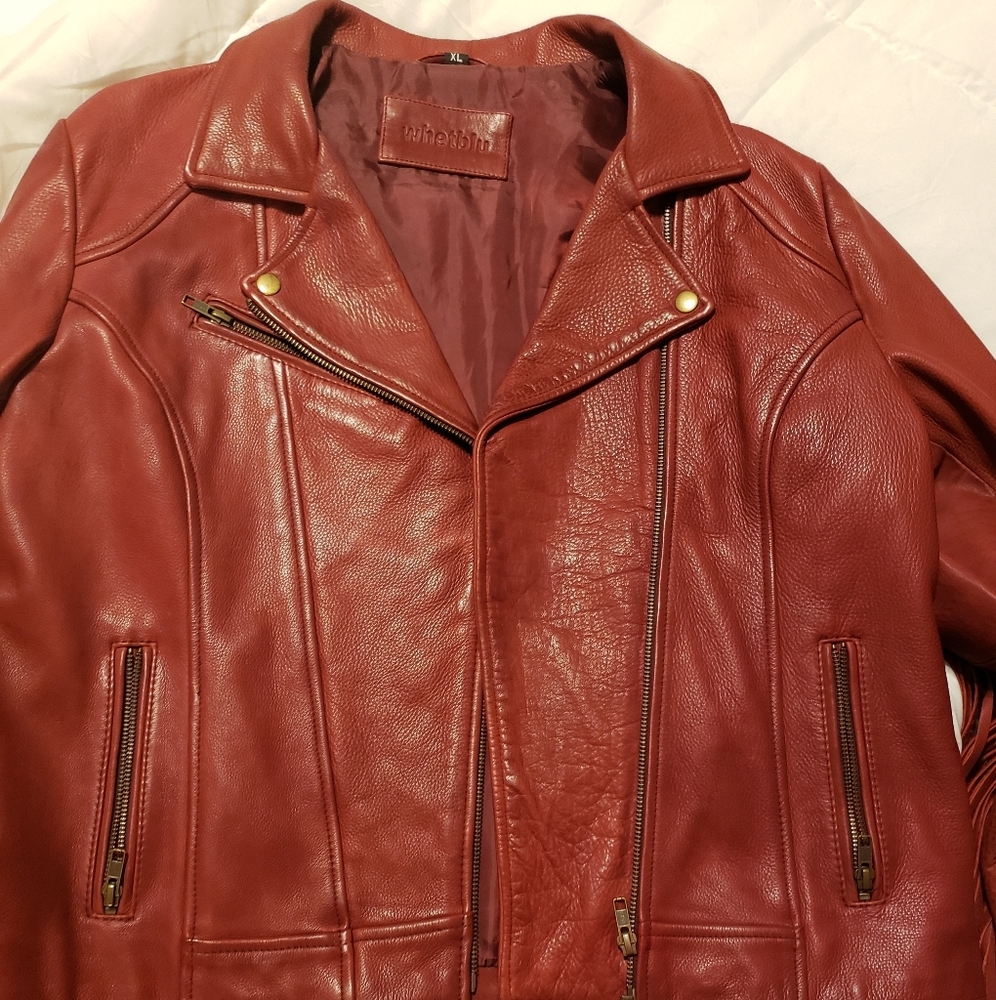 Womans Leather Motorcycle Jacket - image 1